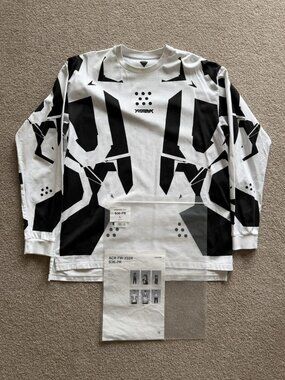 Acronym S36-PR Mecha Print Long Sleeve T-Shirt Large White Full Pack